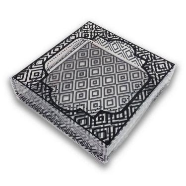 Imagem de 10 caixas para 25 brigadeiros com berço, preto, em acetato