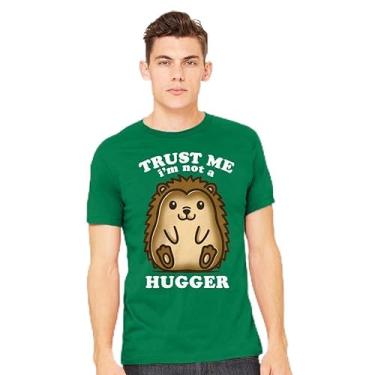 Imagem de TeeFury - Trust Me Not A Hugger - Camiseta masculina animal, porco-espinho, Cinza mesclado, 4G