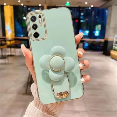 Imagem de Capa giratória com suporte para haste de flor para Samsung S23 S22 S21 S20 FE Plus Ultra Note 20 10 9 8 S10 S9 S8 Capa banhada a ouro, verde, para S9Plus