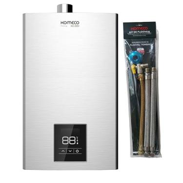 Imagem de Aquecedor De Água A Gás Komeco Ko 21 DI Prime Inox 21 Litros Glp E Kit Ligação