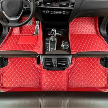 Imagem de GREATROAD Tapetes de carro de couro personalizados para Volvo S40 2006-2012 produção para todas as condições climáticas, tapetes de cobertura total（VERMELHO）