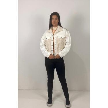 Imagem de JAQUETA SARJA COM PELO LUREX OFF-WHITE REF:  03011307 ANIMALE-Feminino