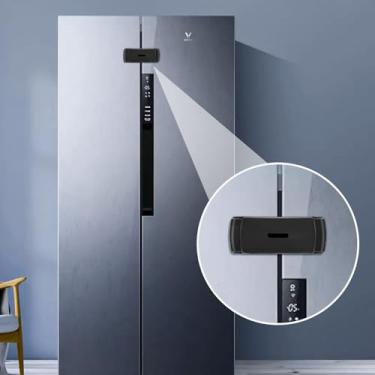 Imagem de CLYMENE Fechadura de geladeira de porta francesa atualizada, trava à prova de crianças para geladeira/freezer de porta francesa - segura, ajustável, fácil instalação - trava de segurança de armário