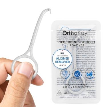 Imagem de OrthoKey Removedor de alinhador - ferramenta versátil de remoção de alinhador e retentor transparente - Removedor Invisalign higiênico, garra de dentadura - portátil e durável, serve em estojos