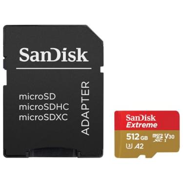 Imagem de SanDisk Cartão de memória Extreme 512GB UHS-I U3 microSDXC com adaptador SD