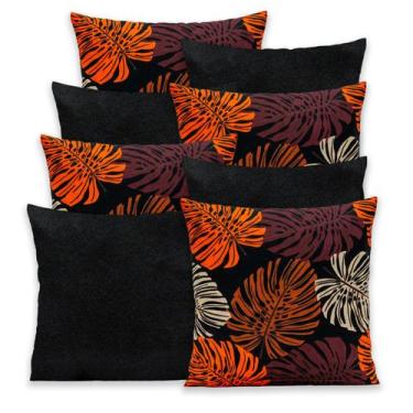 Imagem de Kit 8 Capas de Almofada Lisa e Estampada com Zíper Gorgurinho 40x40cm 