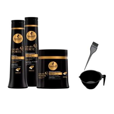 Imagem de Kit Haskell Cavalo Forte Shp Cond Máscara 500ml/g +Cumbuca