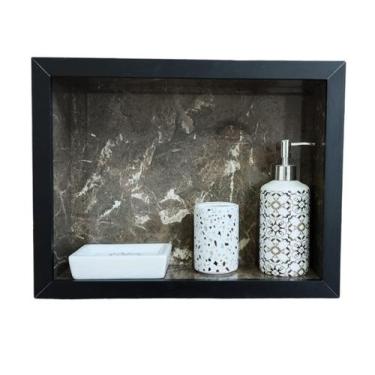 Imagem de Nicho Banheiro Porcelanato/Cerâmica box 30x50x11 Borda De Alumínio. - 