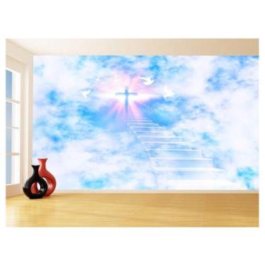 Imagem de Papel De Parede 3D Religioso Escada Paraíso Céu 3,5M Rl70 - Você Decor
