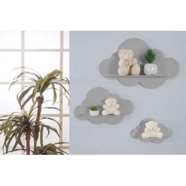 Imagem de Trio de nichos em mdf para o quarto do bebê modelo nuvem - LAURABABY, 