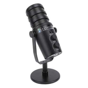 Imagem de Microfone dinâmico, microfone condensador para computador com mudo rápido, entrada para fone de ouvido, suporte de mesa, microfone USB para gravação de podcast, streaming de jogos
