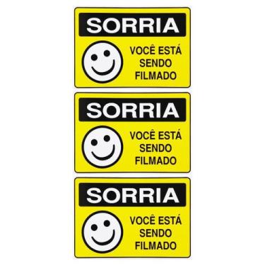 Imagem de Combo 3 Placas Sorria Você Está Sendo Filmado - P-25 F9E - Acesso