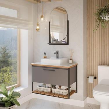 Imagem de Gabinete para Banheiro com Cuba 80cm Palermo - MGM Móveis