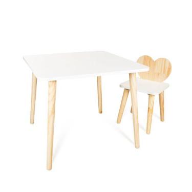 Imagem de Kit Mesa e Cadeira Infantil Coração - Eita! Casa Perfeita, Pinus