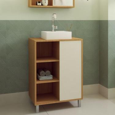 Imagem de Gabinete para Banheiro 60cm 1 Porta de Correr Julia - FAEMA