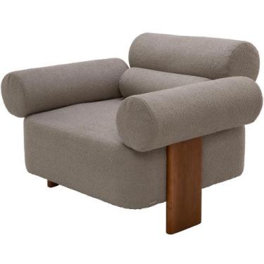Imagem de Poltrona Decorativa Orgânica Sala Living Pés Madeira Orpheu L02 Bouclê