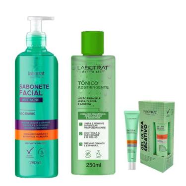 Imagem de Kit facial limpeza e combate à acne labotrat (3 produtos)
