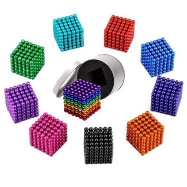 Imagem de Neocube Cubo Bolas 5mm Magnético Imã 216 Esferas Neodímio Com Latinha 