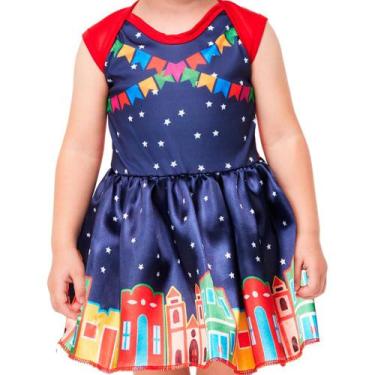 Imagem de Vestido Bebe de Festa Junina Roupa de Quadrilha pra Menina Caipira 3 a