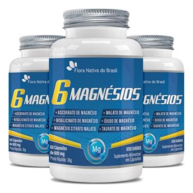 Imagem de 6 Magnésios (Taurato, Malato, Quelato, Citrato, Ascorbato e Óxido) Kit