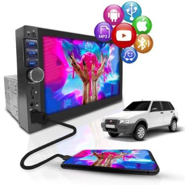 Imagem de Central Multimídia Universal Mp5 Bt 1 Din 7 Espelha Dvd Câm Fiat Uno -
