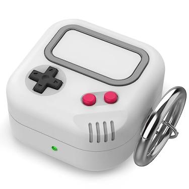 Imagem de TRONWIN Capa para Galaxy Buds Pro 2, design retrô de jogo para Samsung Galaxy Buds 2 Pro/Live/Fe, capa de silicone para homens/mulheres (cinza claro)