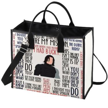 Imagem de BWWKTOP Bucky Tote Bag Superheros Barnes Fans Gift Even When I Had Nothing White Wolf Bolsa de ombro Bucky Merch, Pulseira You're My Mssion, One Size