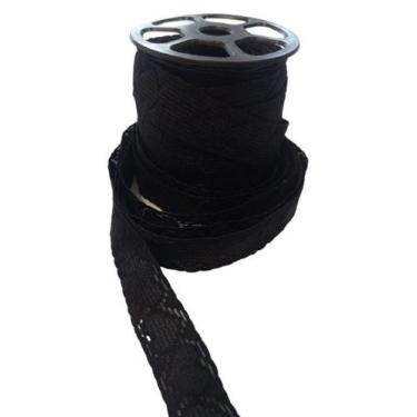 Imagem de Rolo Renda Coração 25m Zanotti 24mm Confecção F11, Preto