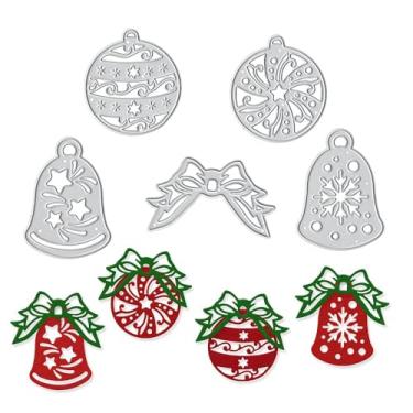 Imagem de Hying Matrizes de corte de arco de sino de Natal para fazer cartões e decorações de álbuns de fotos, globo de Natal com cortes leves de matriz de Natal em relevo para artesanato de scrapbook DIY