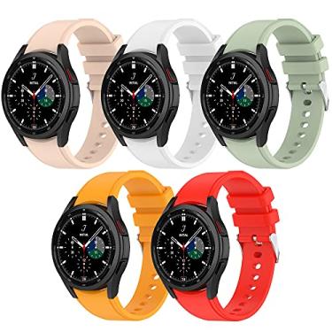 Imagem de Pulseira para Galaxy Watch 4 Classic de 42 mm/46 mm, pulseira esportiva de substituição de silicone macio para Samsung Galaxy Watch 4 de 40 mm/44 mm/Galaxy Watch 3 de 41 mm