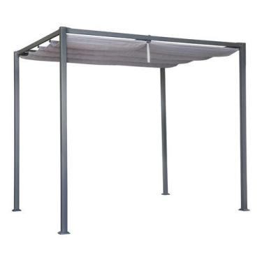 Imagem de Pergolado De Alumínio 223x297x297cm Com Cobertura Retrátil - Naterial,