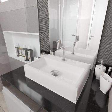 Imagem de Cuba Pia Banheiro Suprema com Torneira Inox e Valvula Click - Loja Doc