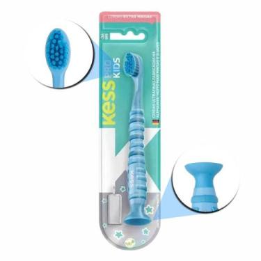 Imagem de Escova Dental Kess Pro Kids Com Ventosa Azul Cód.2067 - BELLIZ COMPANY