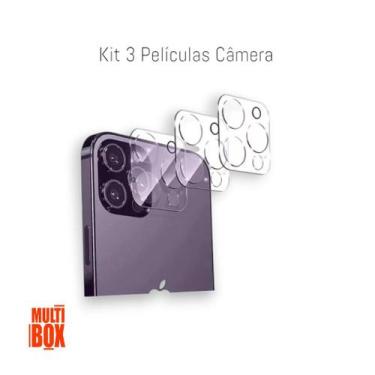 Imagem de Kit Com 3x Películas Protetoras 3D Vidro Para Câmera Traseira Do Iphon