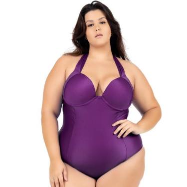 Imagem de Maiô Plus Size liso Chapa barriga Com Bojo Cortinão - HYPE MODAS, Body