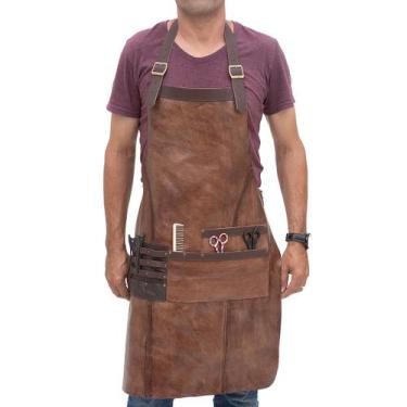 Imagem de Avental Barbearia em Couro - Sparttan, Marrom