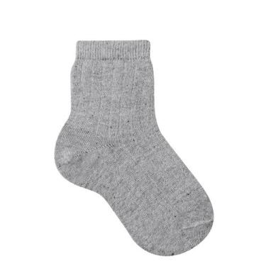 Imagem de Meia Infantil Cano Médio Algodão Lupo 2520-001 Ajuste Perfeito, Cinza,
