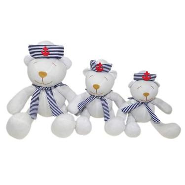 Imagem de Trio Ursos Articulados Marinheiro P/ Nichos e Decoração 26 Cm-21 Cm-16