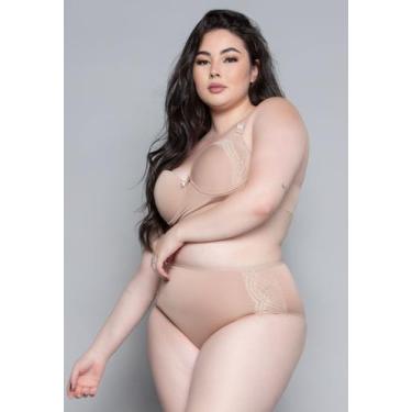 Imagem de Conjunto Lingerie Plus Size Com Bojo Rendado Reforçado - Vekyo, XL, Be