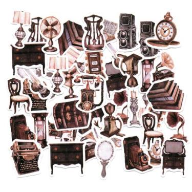 Imagem de Adesivos Scrapbook Decorativo Sticker Planner 46 Peças Retrô - Doce Te