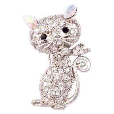 Imagem de Broche Strass Gatinho BRG0021 - Akasaki