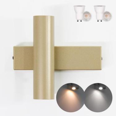 Imagem de Arandela Luminalux ALX0059 Tube design 2 focos led Mr11, Champanhe, Br