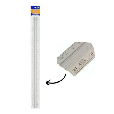 Imagem de Regua de Aluminio 40cm Artesanato Escolar Profissional - Brw