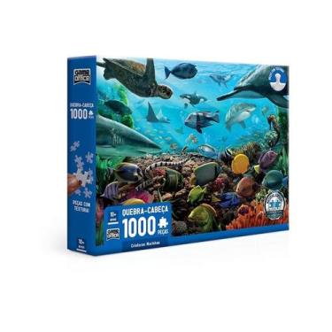 Imagem de Quebra cabeça criaturas marinhas fundo do mar 1000 peças - GAME OFFICE