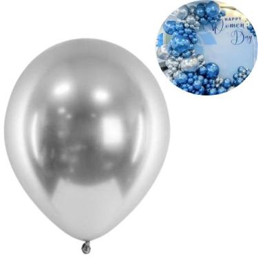 Imagem de Big Balão Cromado Tam. 250, Balão Bexiga Big Brilhante Gigante Colorid