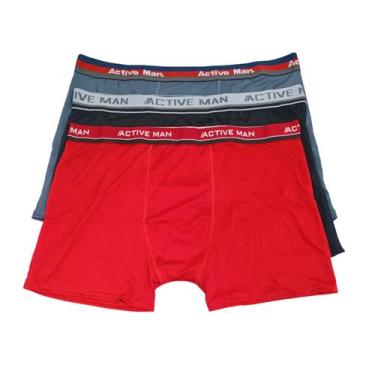 Imagem de Kit 4 cuecas boxer adulto plus size em microfibra atacado - ACTIVE MAN