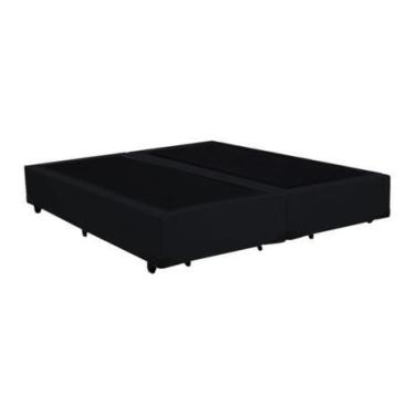 Imagem de Base Cama Box Bipartida Queen RC Sono Leve 38x158x198, Queen, Suede Pr
