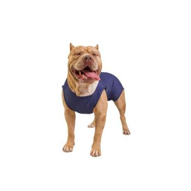 Imagem de Roupa Pós Cirúrgica Unissex UV Castração Cães Azul Jeans - LUVY PET, 1
