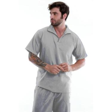 Imagem de Conjunto Uniforme De Limpeza Gola Italiana  - Carmoni, CINZA-CLARO, P