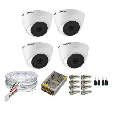 Imagem de Kit 4 Câmeras Segurança VHC 1120D Hd 720 bullet Intelbras + cabos cone